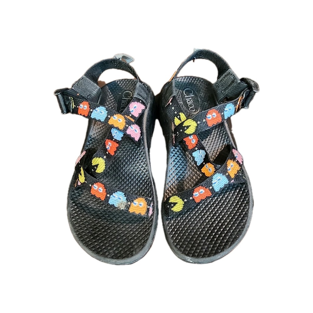 4 Chaco PAC-MAN Game Limited Edition Sandals Kids Youth Hiking Black  Unique